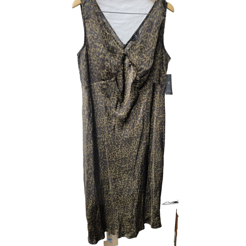 Terra & Sky Animal Print Midi Dress Size OX